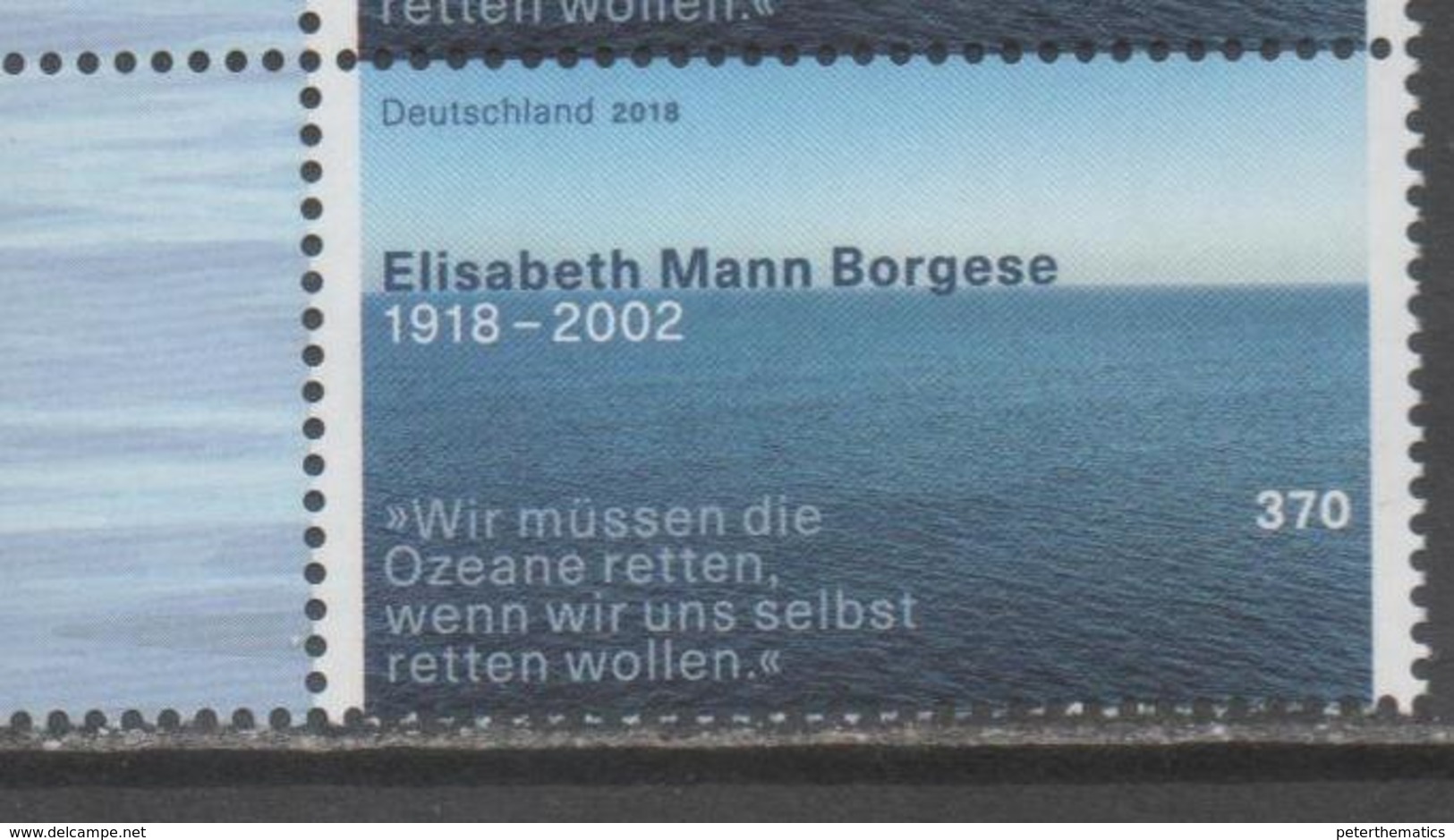 GERMANY, 2018, MNH, ELISABETH BORGHESE, SEA PROTECTION, ENVIRONMENT,  1v - Milieubescherming & Klimaat