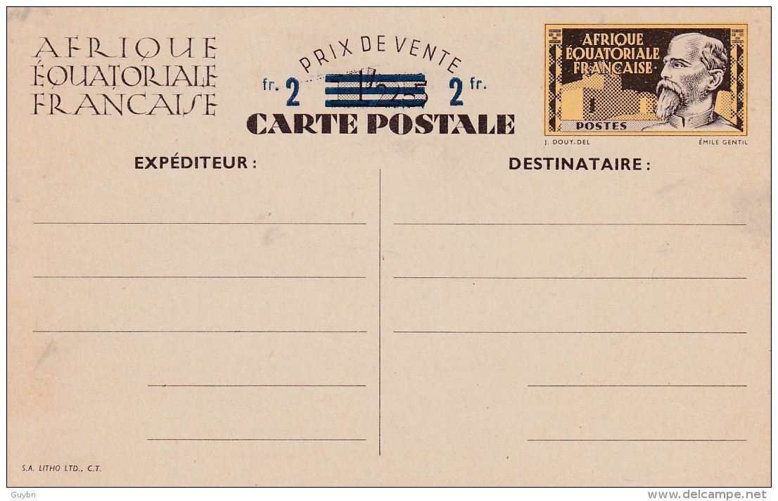 _ AEF Entier Carte Postale Correspondance Familiale . Emile Gentil . Acep CP 1 . Superbe - Lettres & Documents