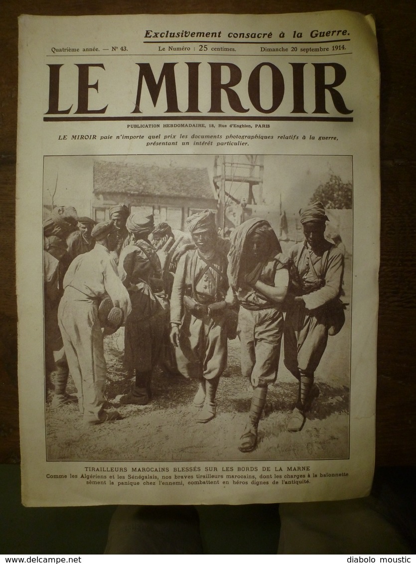1914 LE MIROIR :Brave Petit Leysen Boy-Scout Belge;Résistance Belge Héroïque (Anvers,Liège,etc);Nos Braves Marocains;etc - Français