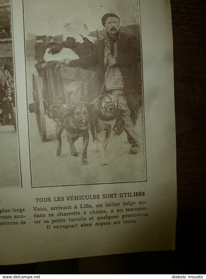 1914 LE MIROIR :Un Laitier Belge Et Sa Charrette à Chien;Les Cabines De Bains à Ostende;Les Soldats Anglais;;Malines;etc - Français