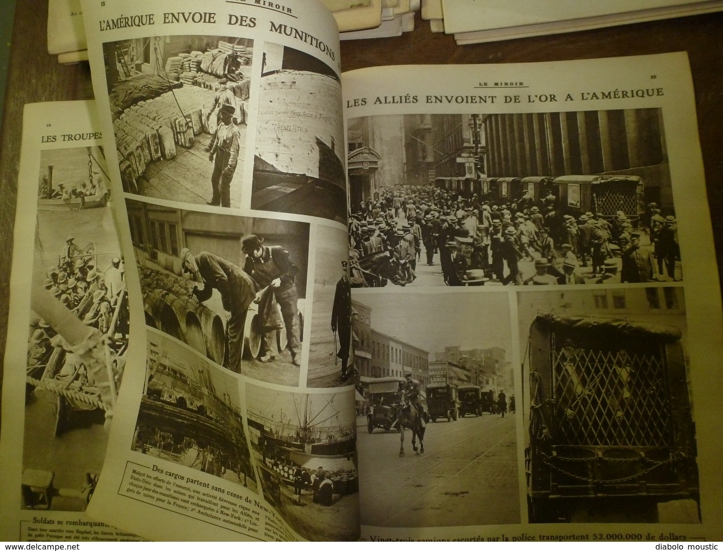 1915 LE MIROIR :Dans l'eau glacée les femmes Russes réparent les ponts;Italiens à  Vallona;Stroumitza;Foncqueviller;etc