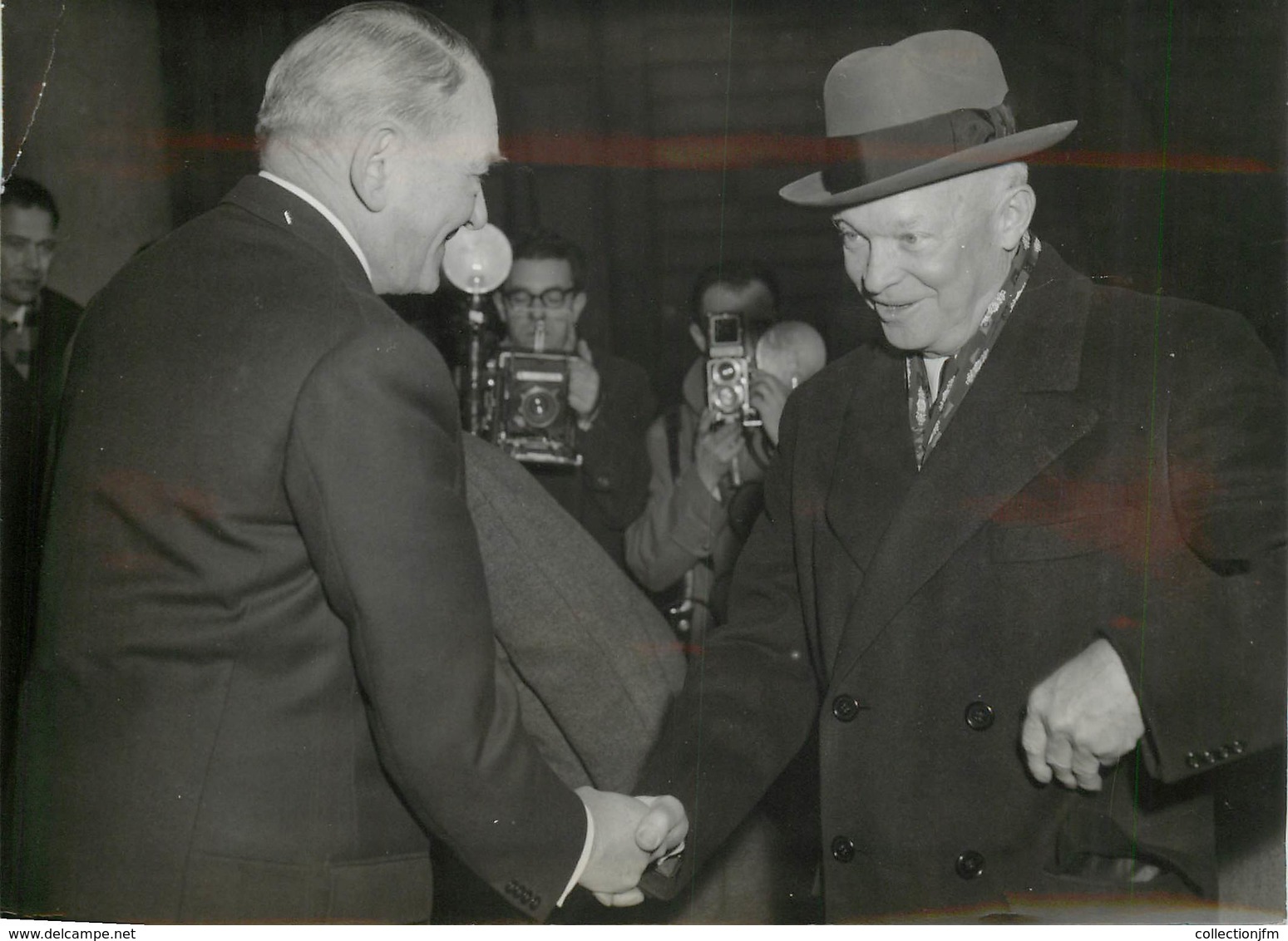 PHOTO ORIGINALE / THEME POLITIQUE  "1957, Déjeuner à L'Elysée Du Psdt EISENHOWER Et COTY" - Andere & Zonder Classificatie