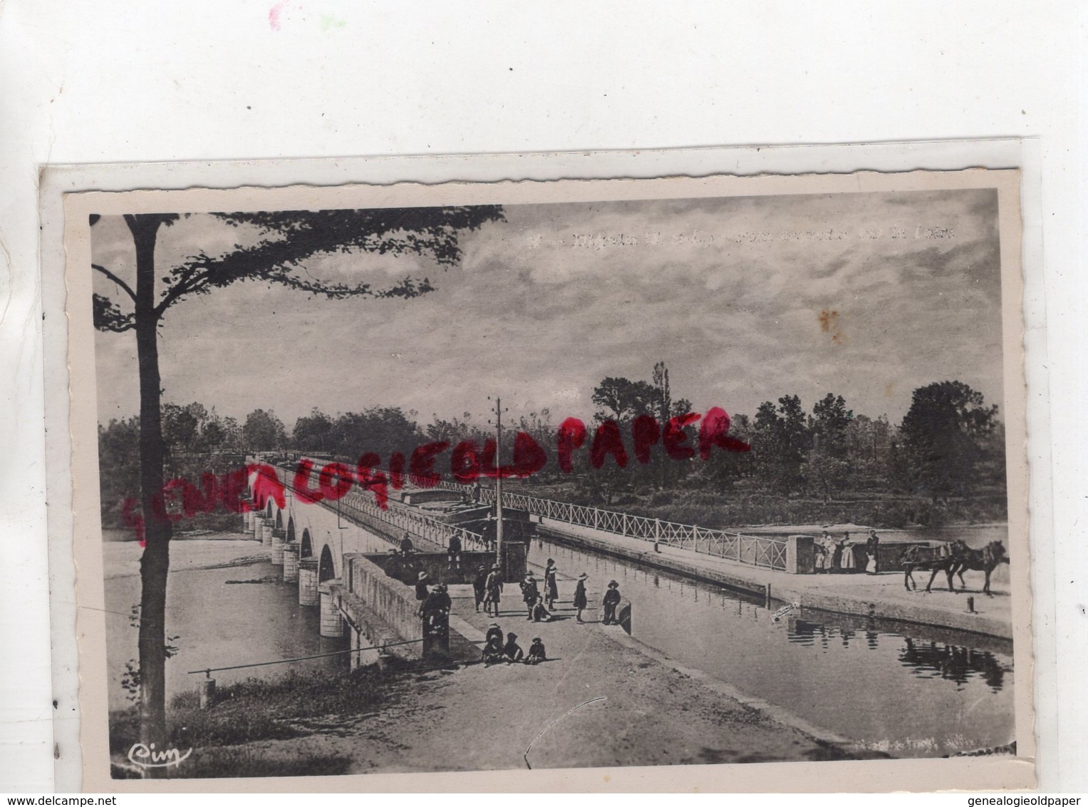 71 - DIGOIN - PONT AQUEDUC SUR LA LOIRE  CARTE PHOTO 1951 - Digoin