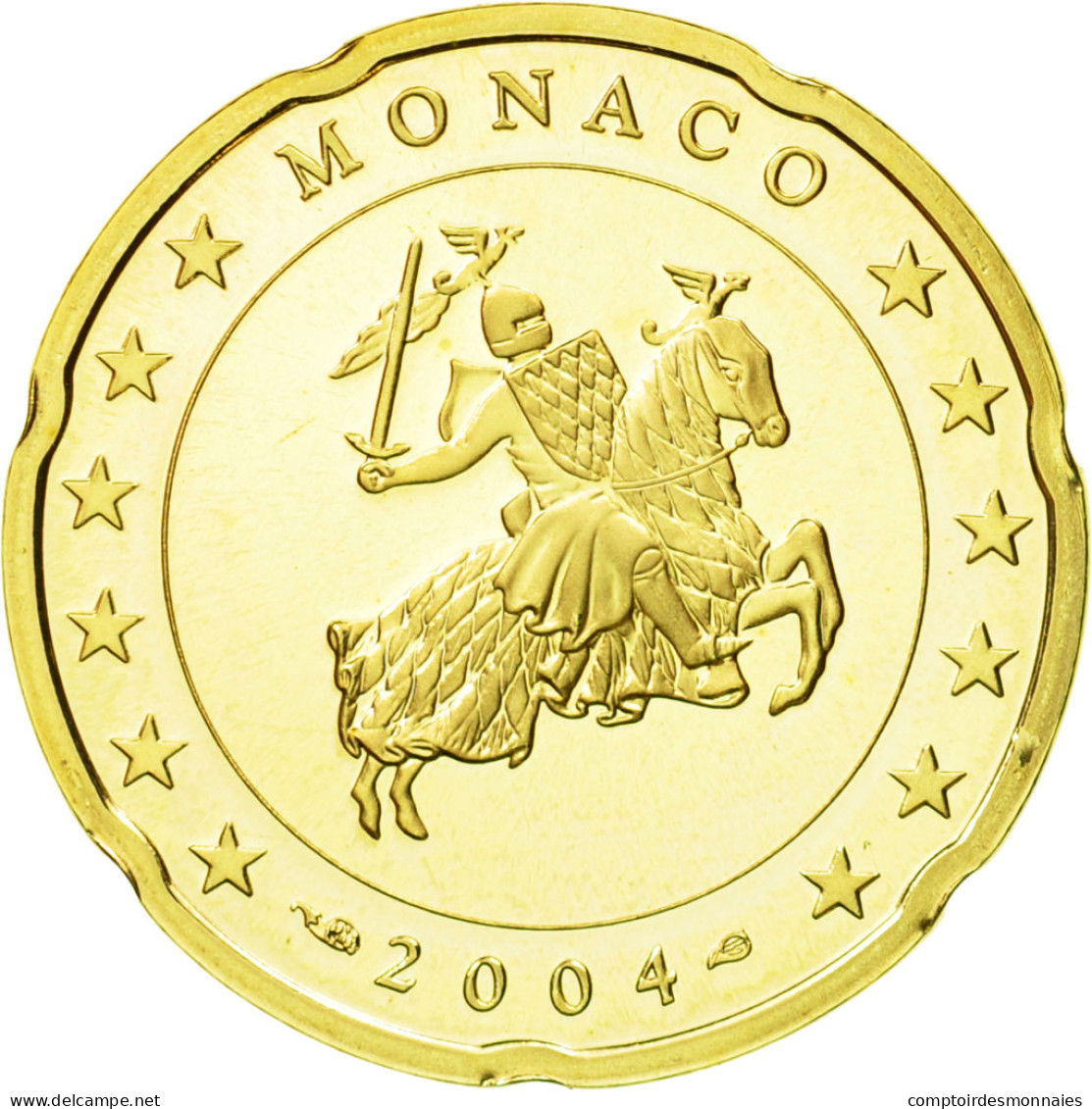 Monaco, 20 Euro Cent, 2004, FDC, Laiton, KM:171 - Monaco