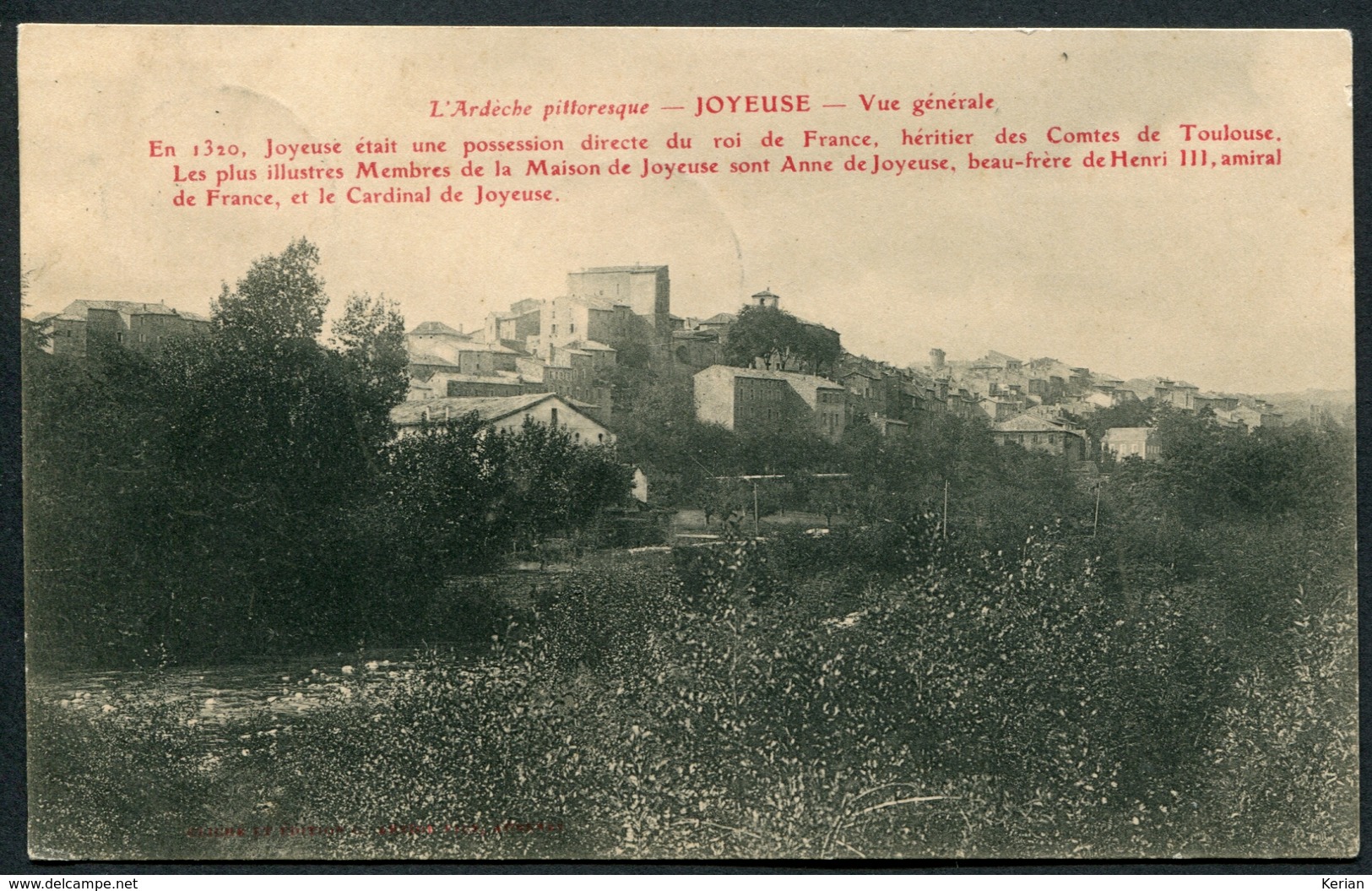 Joyeuse - Vue Générale - L'Ardèche Pittoresque - Av. 1906 - Voir 2 Scans - Joyeuse