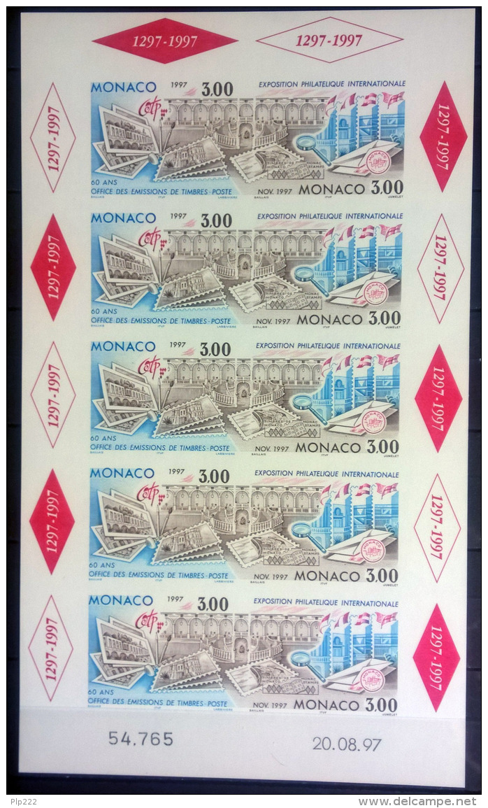 Monaco 1997 Unif.2118/42 Minisheet **/MNH VF - Blocks & Kleinbögen