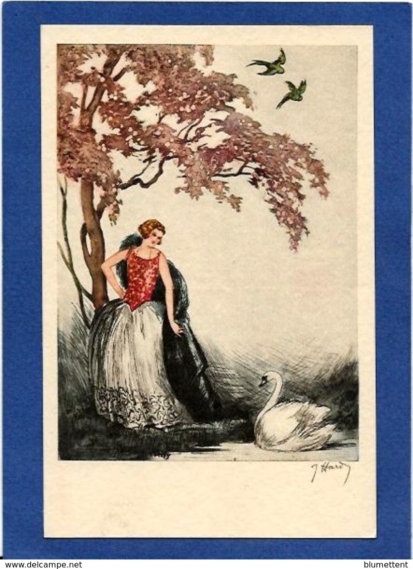 CPA HARDY Femme Girl Woman érotisme Illustrateur Italien Italie Art Déco Non Circulé Cygne - Hardy, Florence