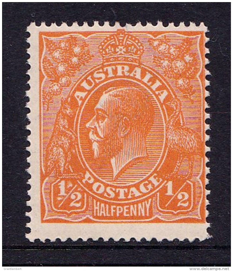 Australia 1923 King George V 1/2d Orange Single Crown Variety 66(8)s MH - Ungebraucht