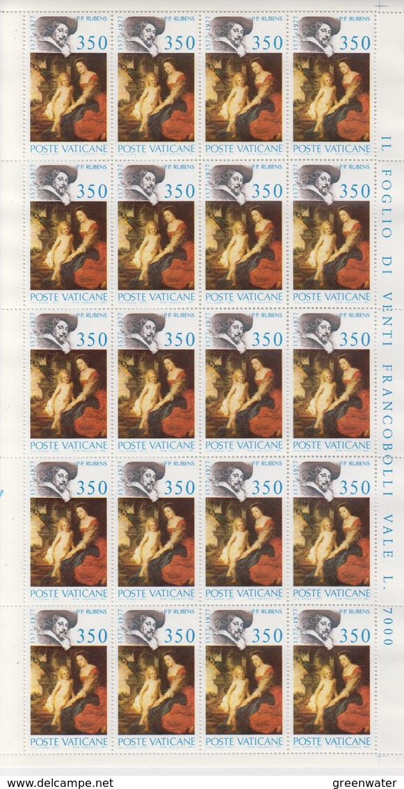 Vatican City 1977 Peter Paul Rubens 1v Sheetlet ** Mnh (F7448) - Ongebruikt