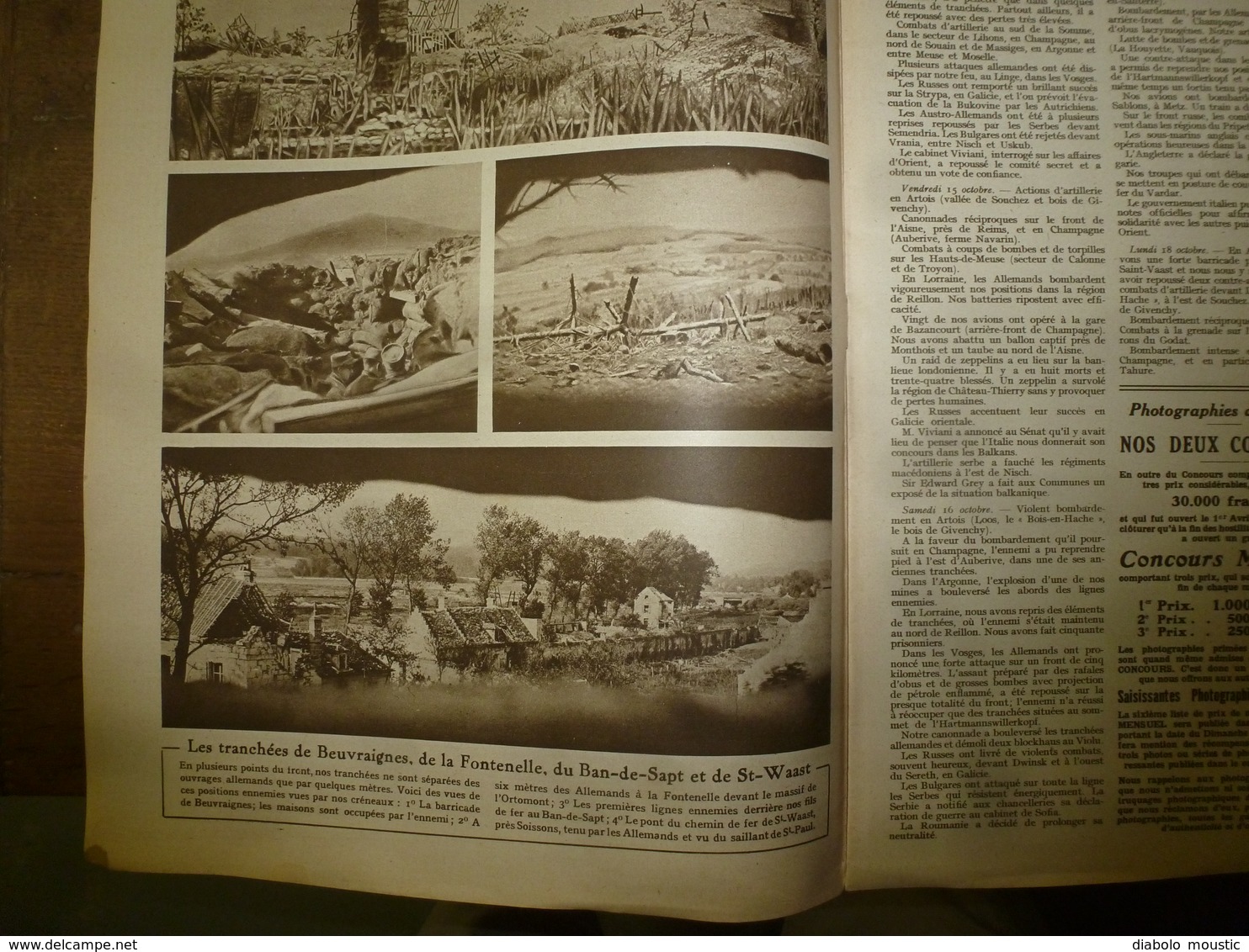 1915 LE MIROIR :Beuvraignes,Fontenelle,Ban-de-Sapt,St-Vaast;Serbes (Chabatz,Nich);Grecs à Lemnos;Salonique;Lihons;etc - Français