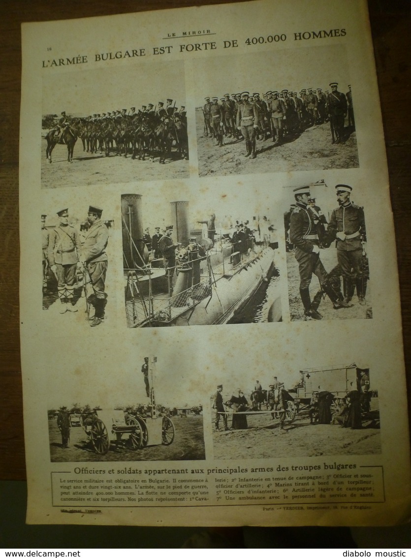 1915 LE MIROIR :Musiciens-soldats;Carency;Souchez;Auve;Suippes;St-Etienne-du-Temple; 400.000 soldats (armée bulgare);etc