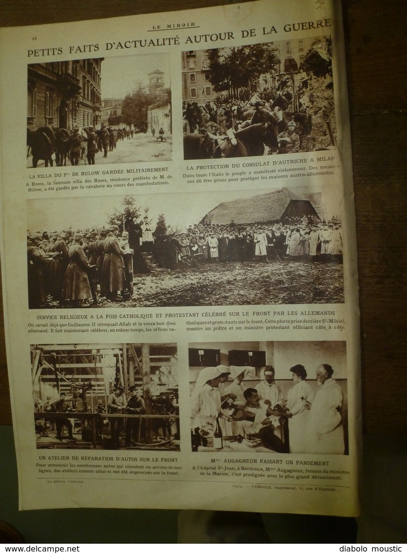 1915 LE MIROIR : St-Mihiel;Mensonges et cinéma allemand;Le "cheval de Troie" est aussi RiverClyde;etc