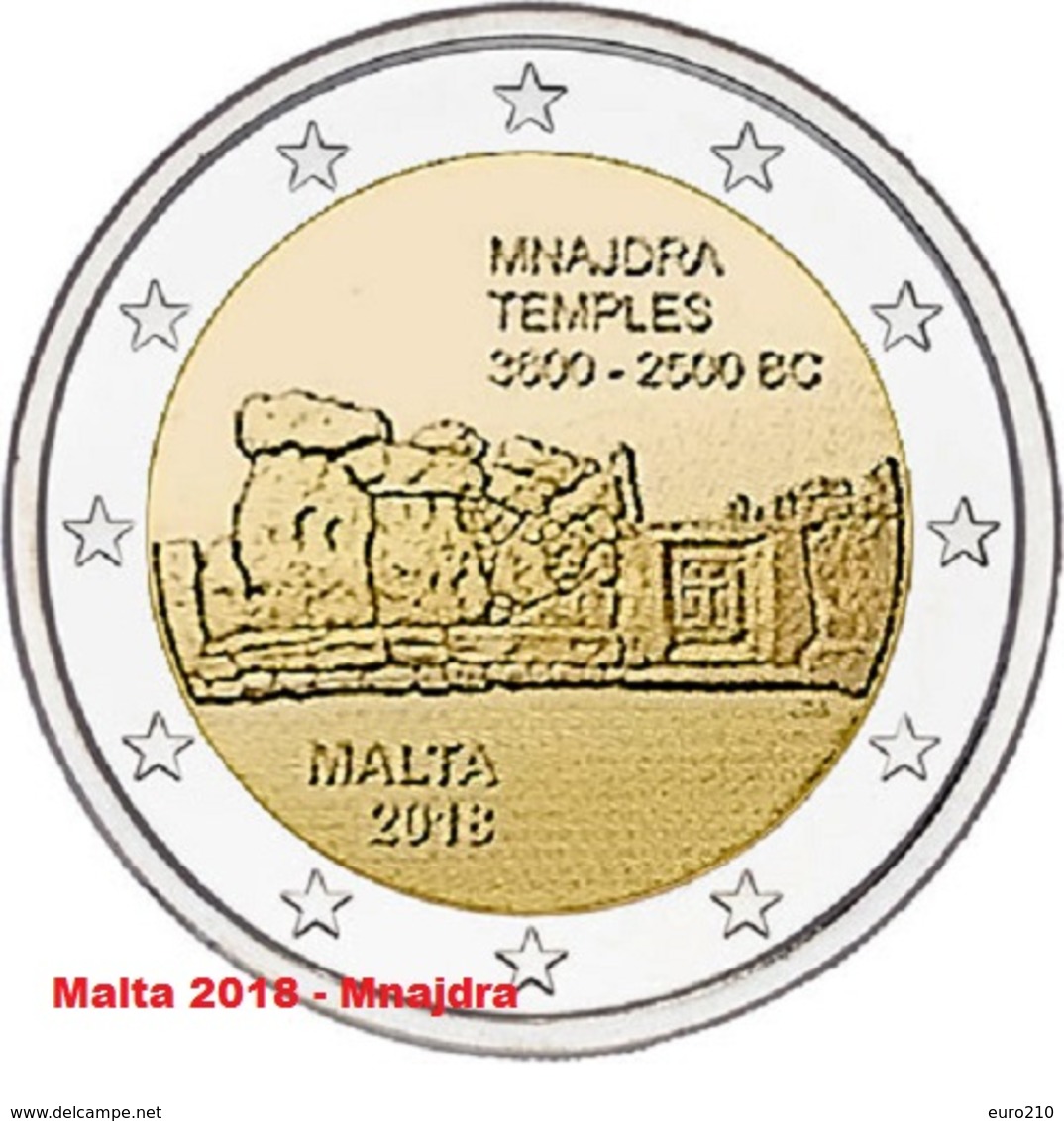 MALTA 2 Euro 2018 - Tempel Von Mnajdra - Aus Rolle - Auf Lager - Malta