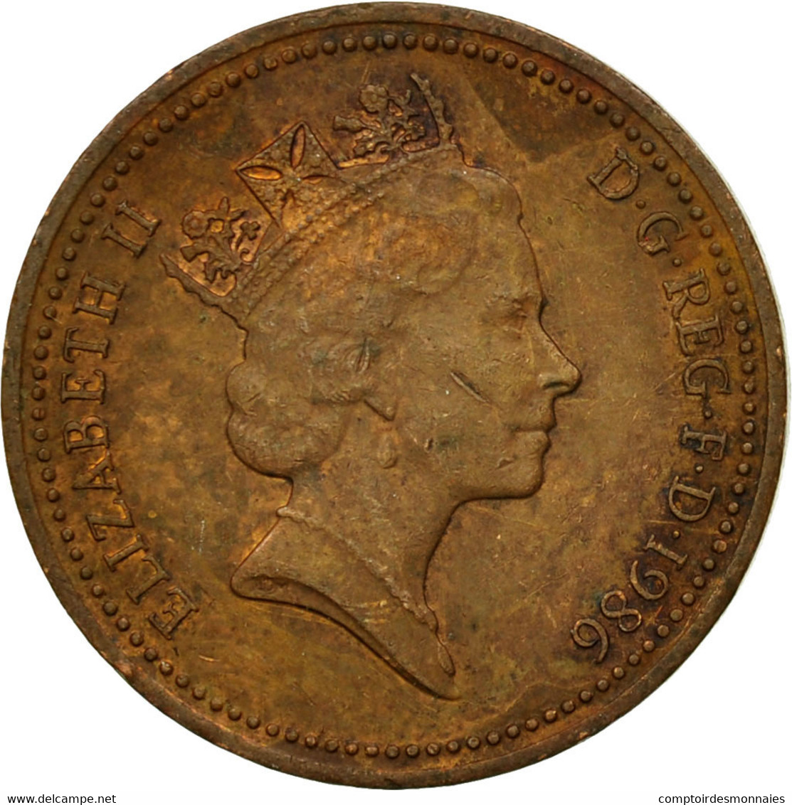 Monnaie, Grande-Bretagne, Elizabeth II, Penny, 1986, TB, Bronze, KM:935 - 1 Penny & 1 New Penny