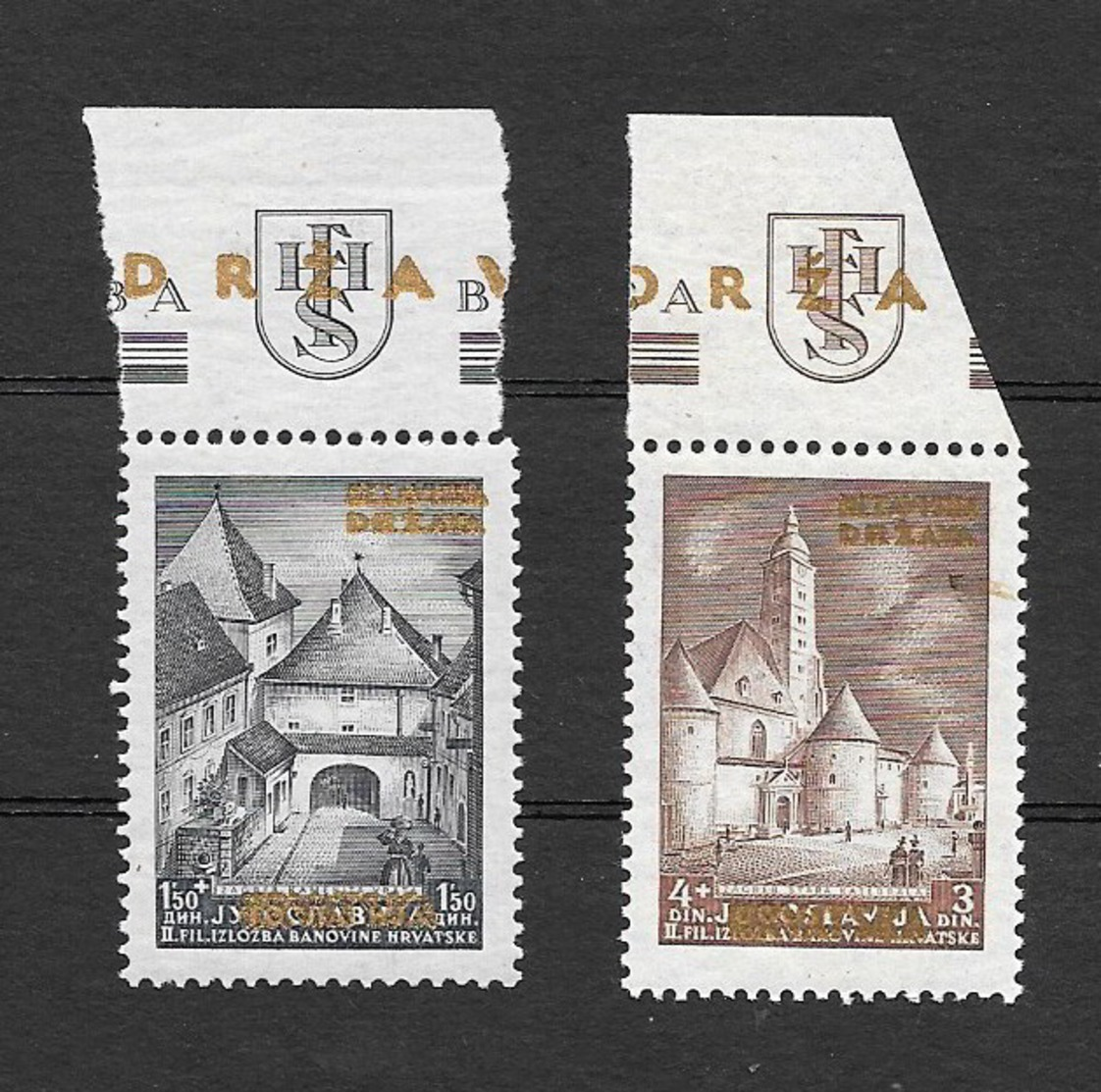 Croazia 1941 Esposizione Filatelica Di Zagabria Con Soprastampa In Oro. Serie Completa Nuova/mnh** - Croazia