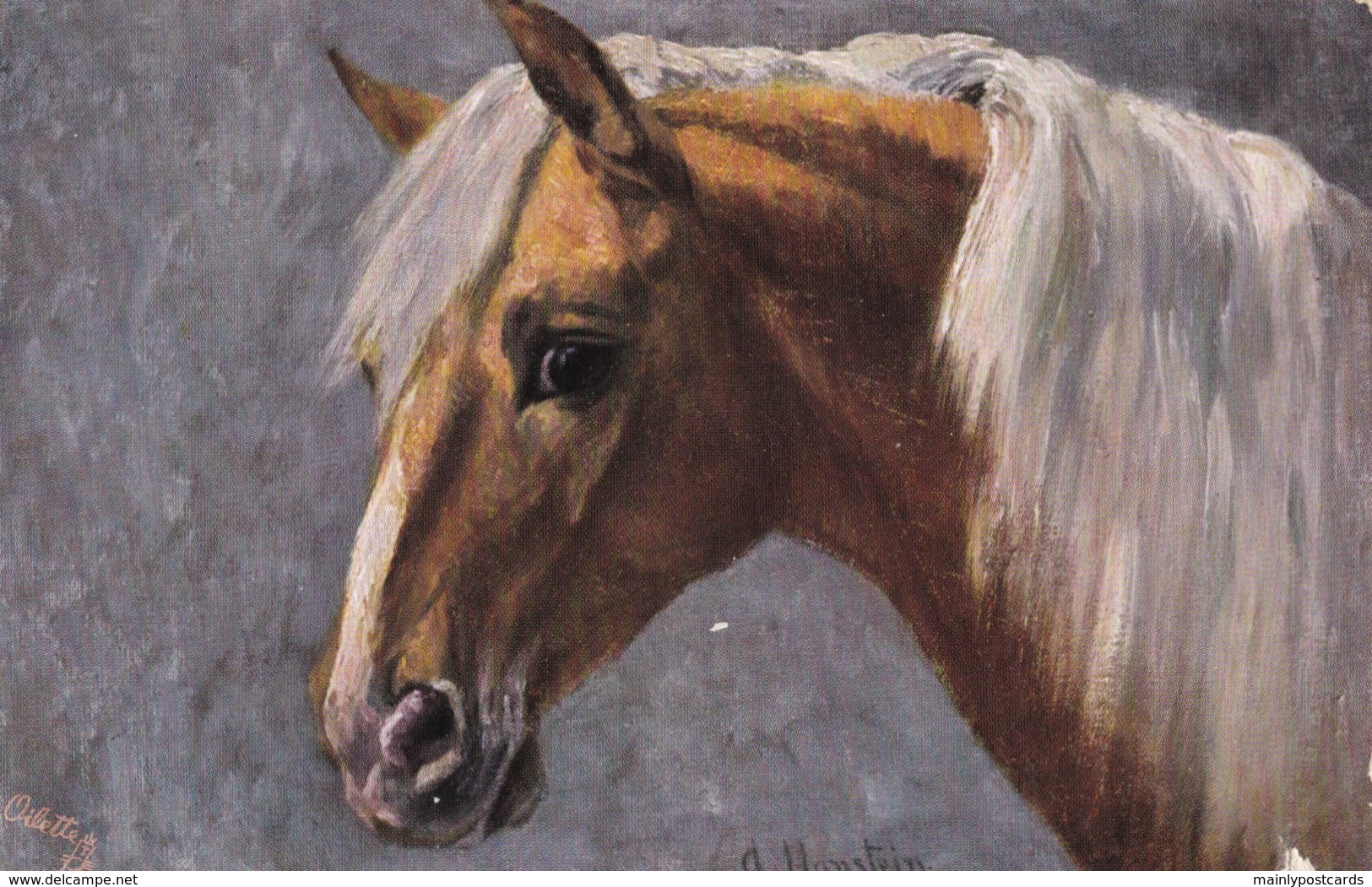 AR77 Animals - Brown Horse With White Manes By A Hanstein - Tuck Oilette - Chevaux