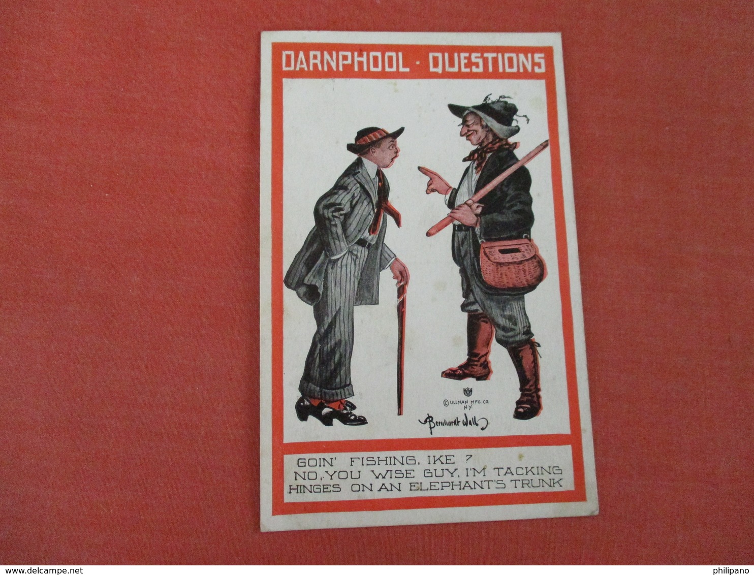 Artist Signed Wall--- Darnphool Question     Ref 3052 - Humour