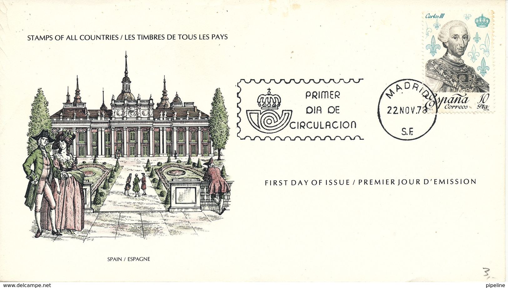 Spain FDC 22-11-1978 Carlos III With Cachet - FDC