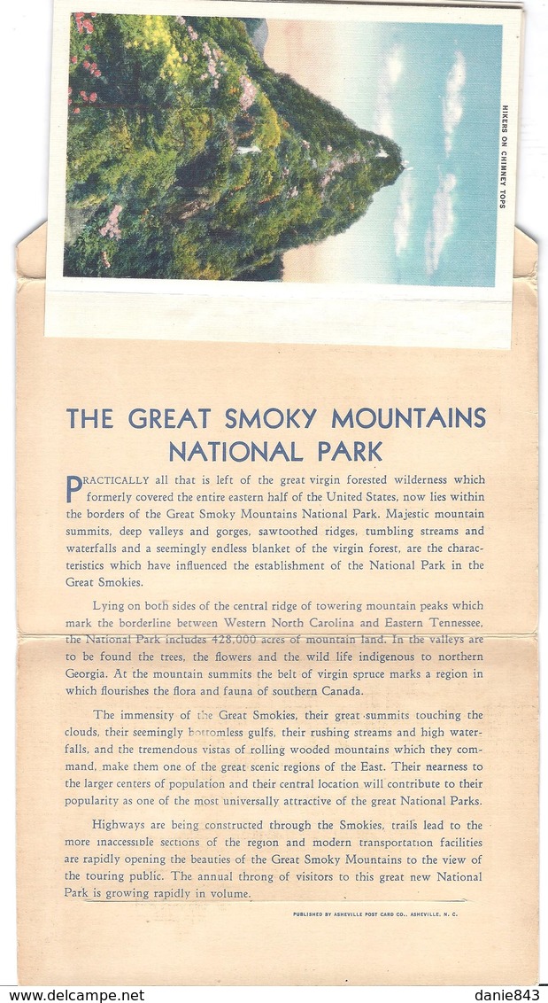 USA - Great Smoky Mountains National Park - Pochette Postale, Contenant 18 Vues - Format 9x14) -postcard Cover, 18 Views - Smokey Mountains