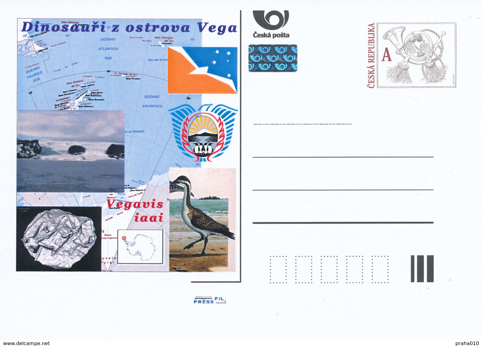 Rep. Ceca / Cart. Postali (Pre2011/59) Dinosauri Dell'isola Vega (4) Vegavis Iaai - Inseln