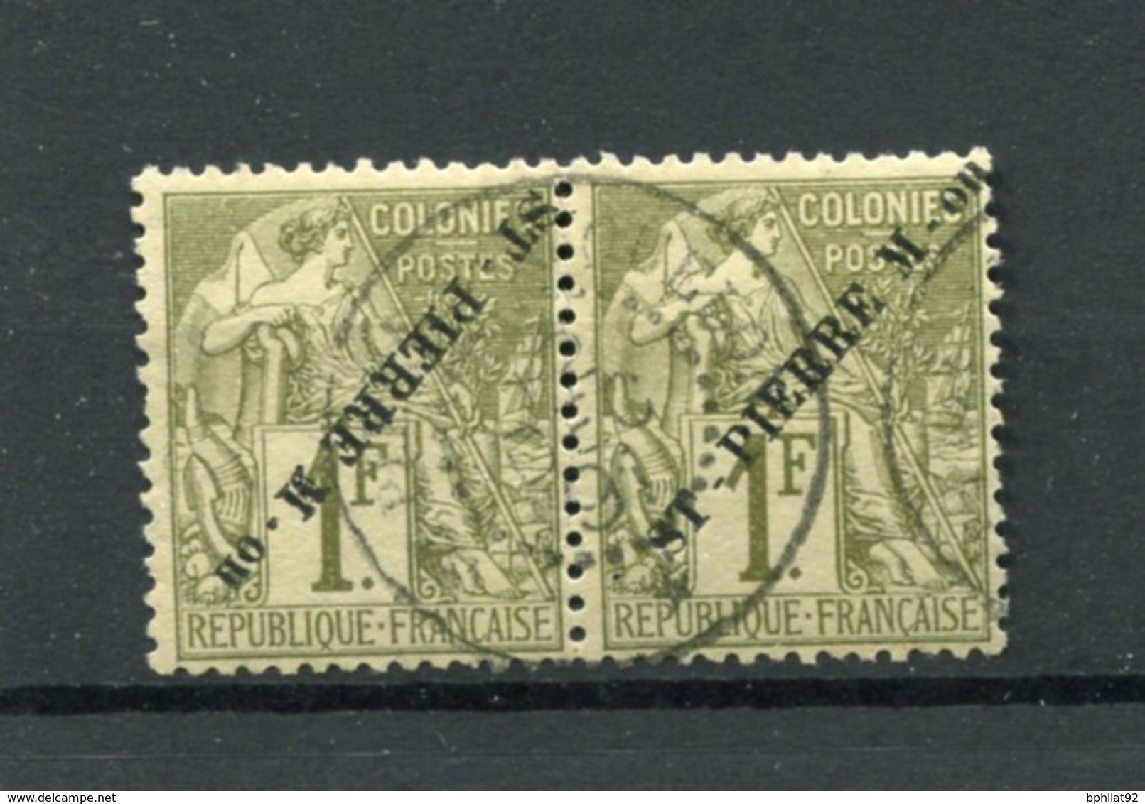 !!! PRIX FIXE : SAINT PIERRE ET MIQUELON, PAIRE N°30/30a OBLITEREE, SIGNEE CALVES. RR - Used Stamps