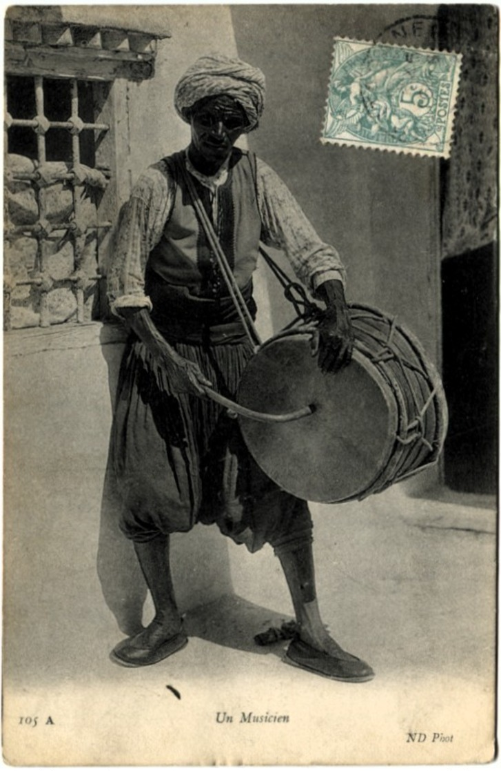 AFRIQUE ALGERIE SCENES ET TYPES Un Musicien ND Superbe Carte - Professions