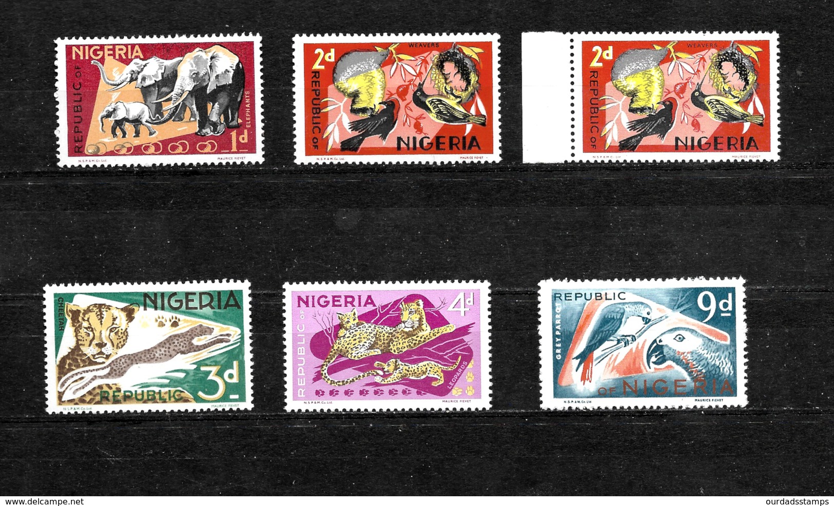 Nigeria 1969 Wildlife, Second Printing Selection MNH (6832) - Nigeria (1961-...)