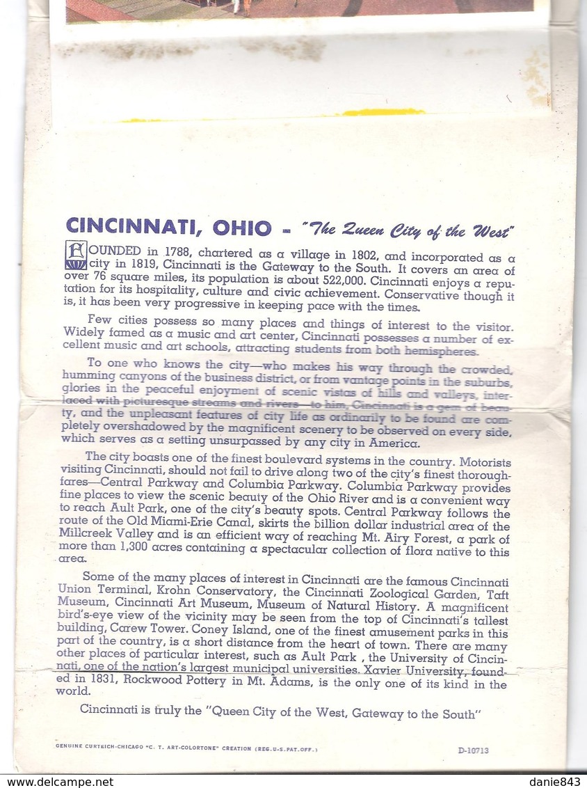 USA - CINCINNATI - "THE QUEEN CITY" - Pochette Postale, Contenant 16 Vues - Format 9x14) -postcard Cover, 16 Views - Cincinnati