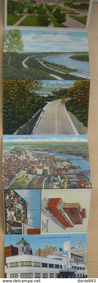 USA - CINCINNATI - "THE QUEEN CITY" - pochette postale, contenant 16 vues - format 9x14) -postcard cover, 16 views