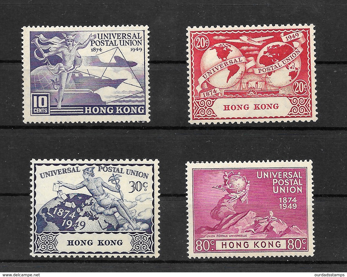 Hong Kong KGVI 1949 UPU Complete Set Lightly MM (6661) - Unused Stamps