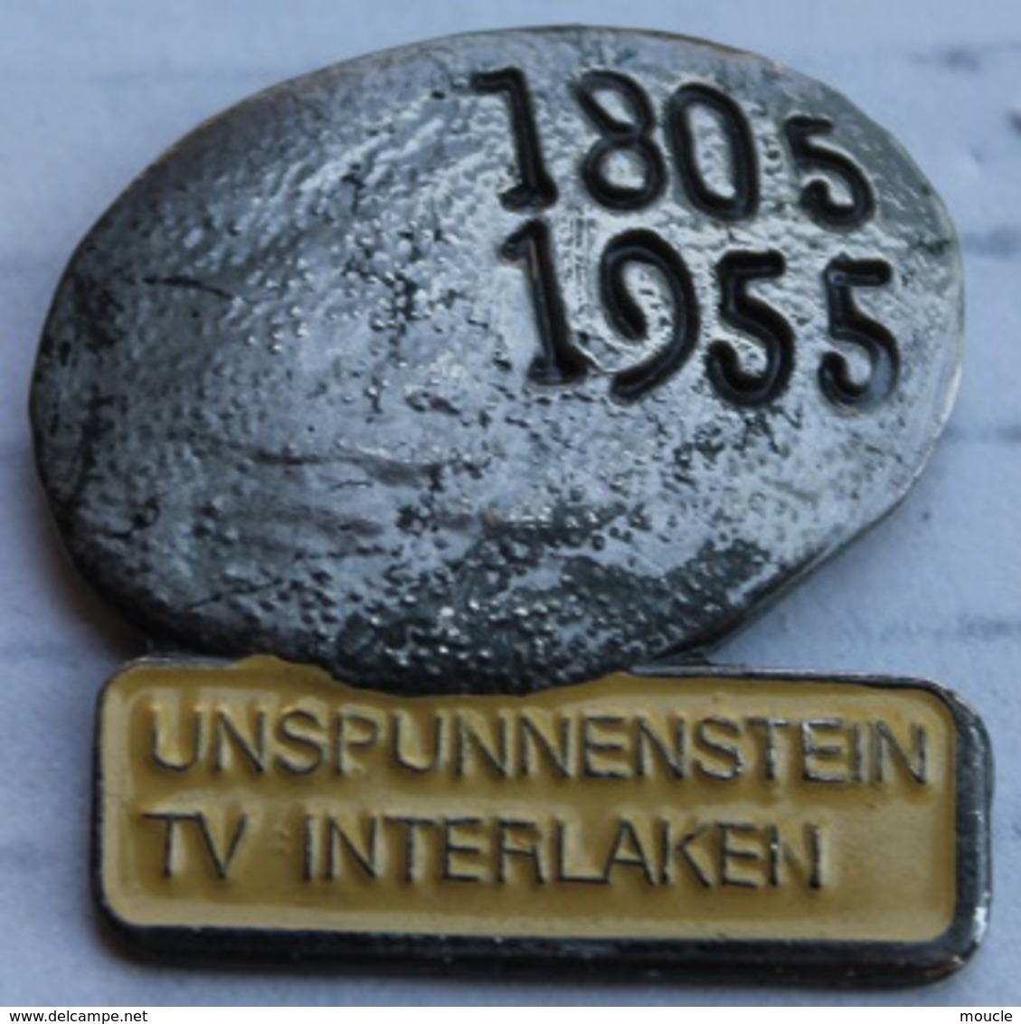 CELEBRE PIERRE UNSPUNNENSTEIN TV INTERLAKEN 1805/1955 - FOND JAUNE - SUISSE - SWISS - SCHWEIZ  -  (JAUNE) - Personajes Célebres