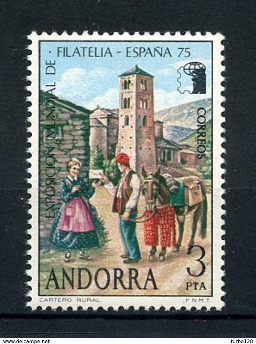 ANDORRE ESP 1966 N° 88 ** Neuf MNH Superbe EUROPA Exposition Philatélique Facteur Du 19eme Siècle - Neufs