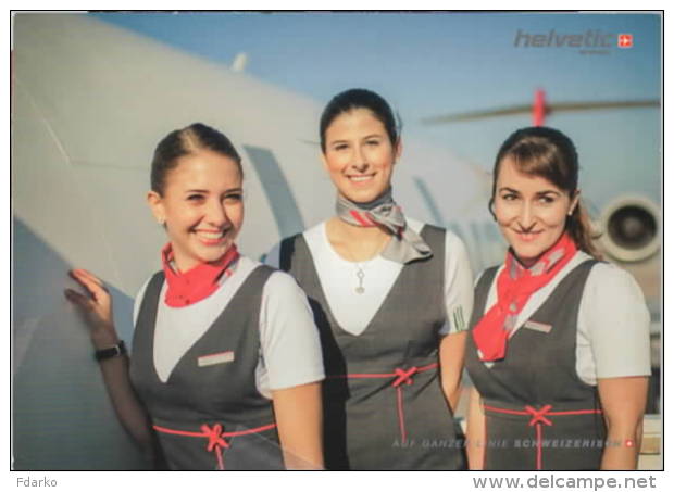 Hôtesse Helvetic Airways Hostes Airline Issue Linie Schweizerisch - Sonstige & Ohne Zuordnung