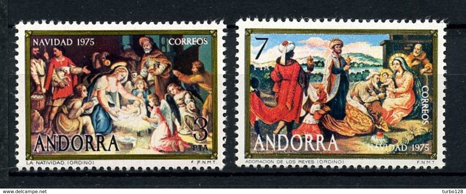 ANDORRE ESP 1966 N° 92/93 ** Neufs MNH Superbes C 0,90 € Noël Christmas Nativité Peintures Eglise San Marti Cortinada - Neufs