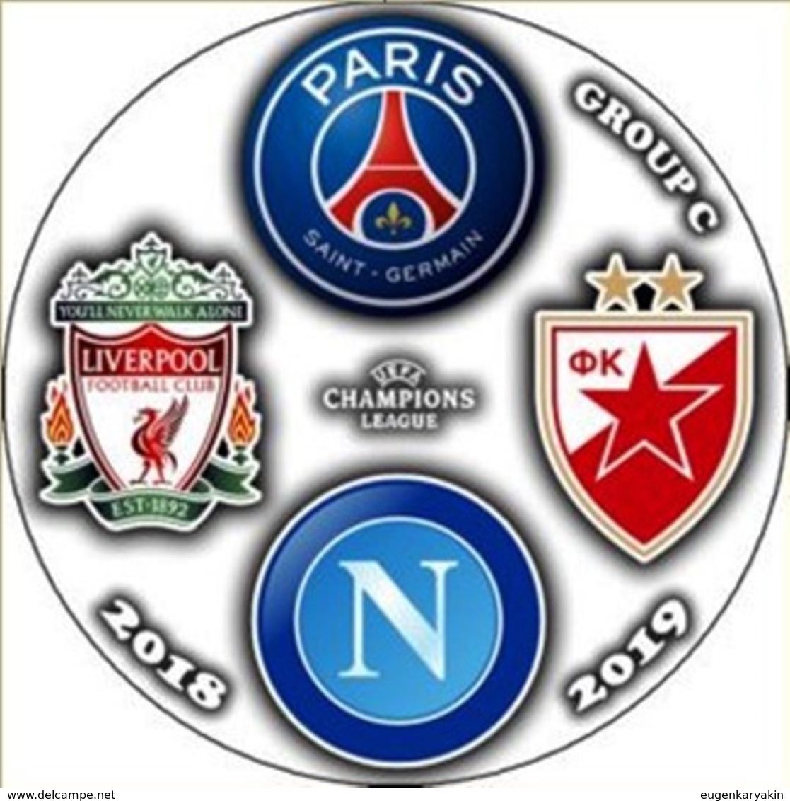 Pin Champions League 2017-2018 Group C Paris Saint-Germain Liverpool Napoli Crvena Zvezda - Fútbol