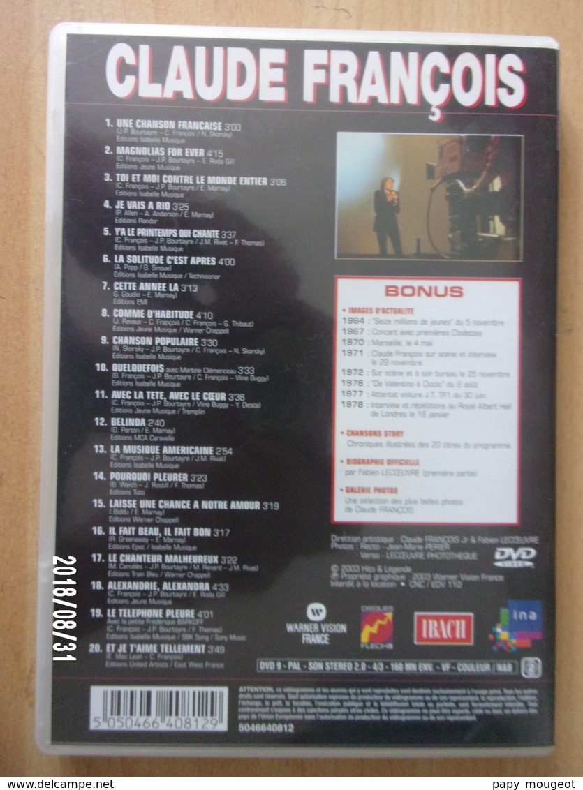 Claude François Hits & Légende Vol.1 - Music On DVD