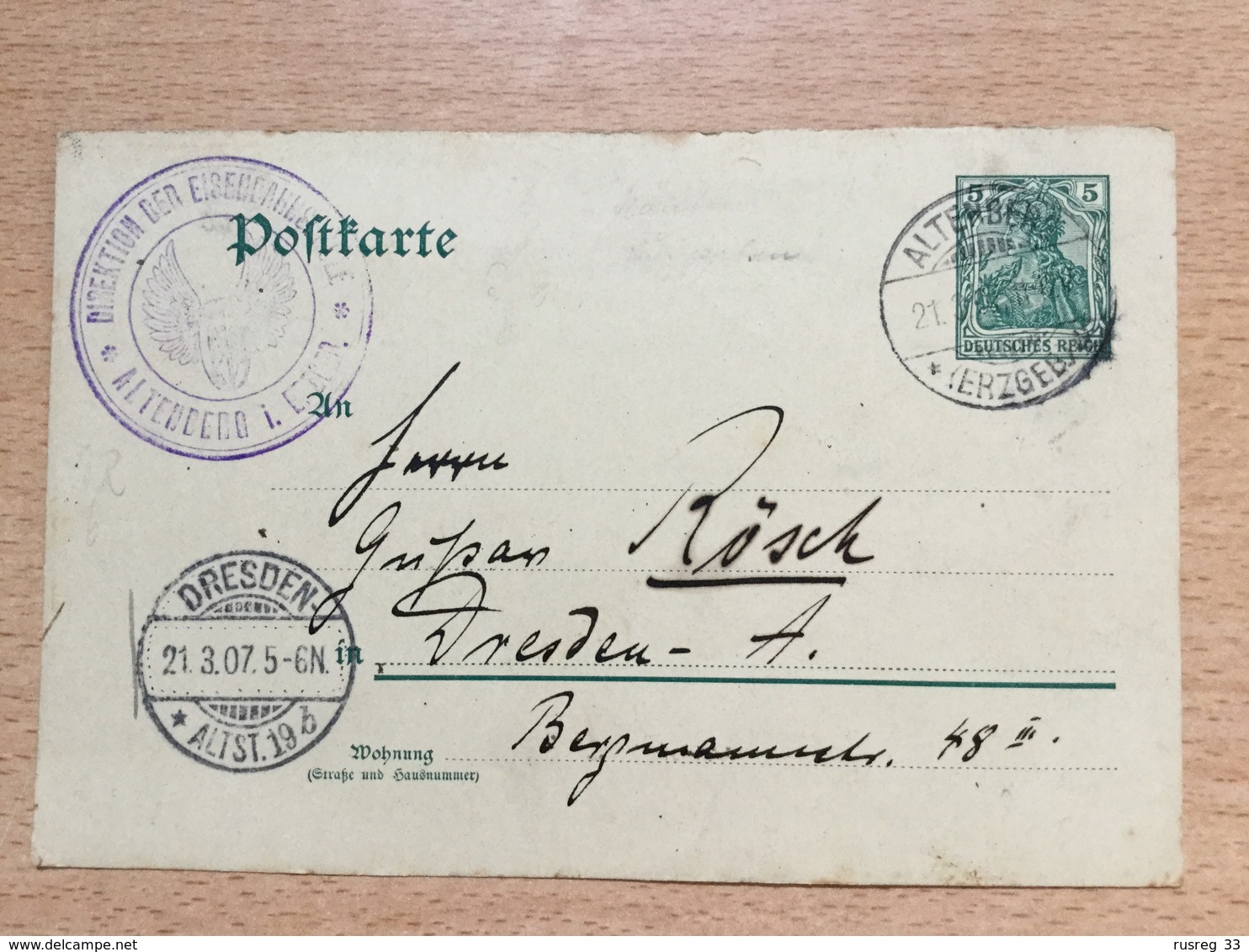 K6 Deutsches Reich Ganzsache Stationery Entier Postal P 73 Von Altenberg Nach Dresden - Sonstige & Ohne Zuordnung