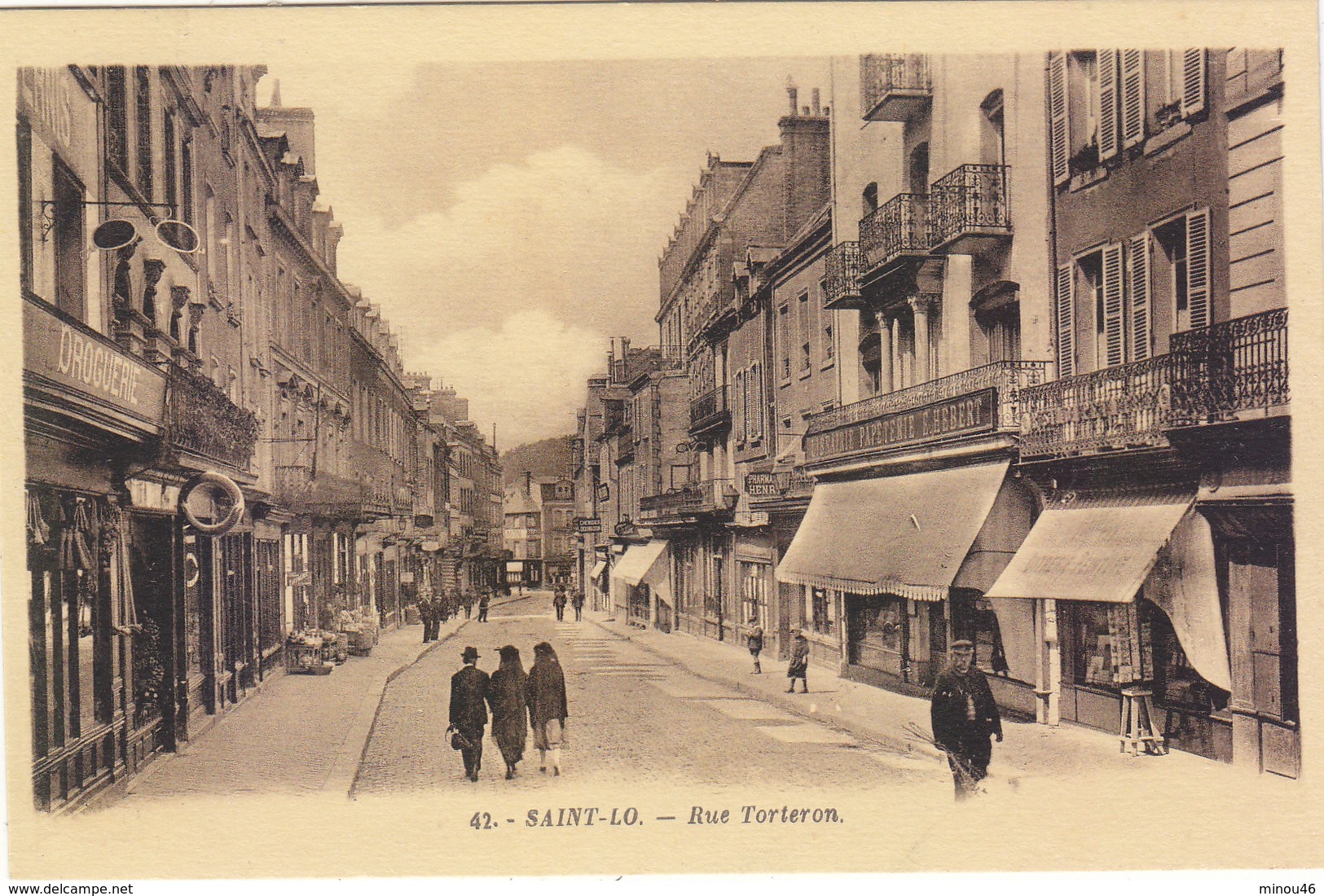 ST LO : RUE TORTERON .ET LIBRAIRIE HEBERT.N.CIRCULEE.ANIMEE.T.B.ETAT.PETIT PRIX.COMPAREZ!!! - Saint Lo