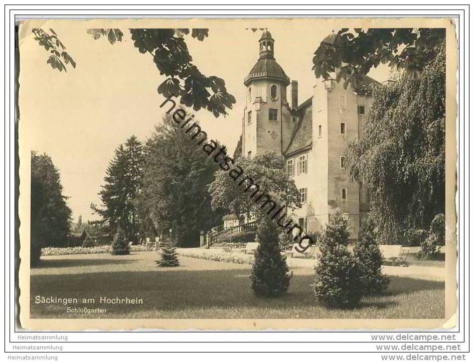Säckingen - Schlossgarten - Foto-AK - Bad Saeckingen