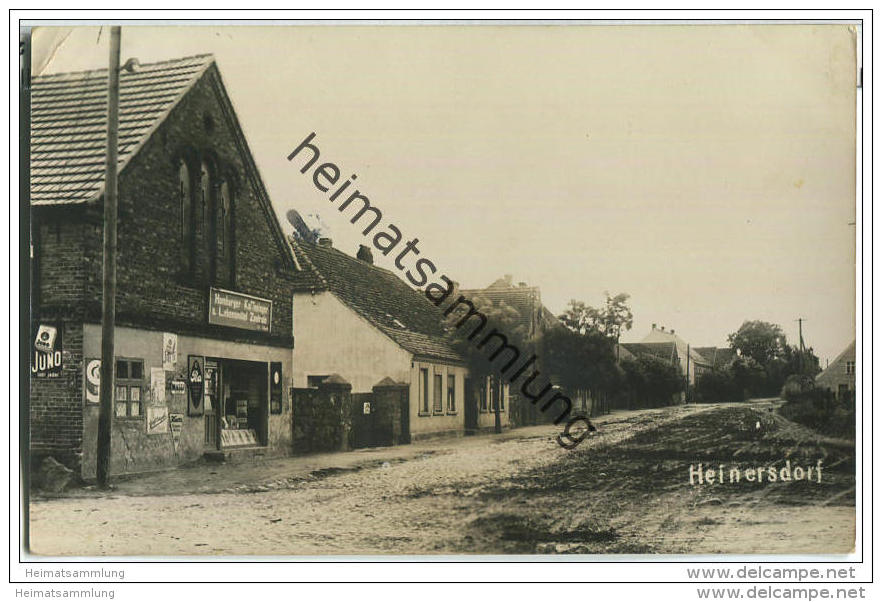 Heinersdorf - Dorfstraße - Hamburger Kaffelager Und Lebensmittel Zentrale - Foto-AK - Schwedt