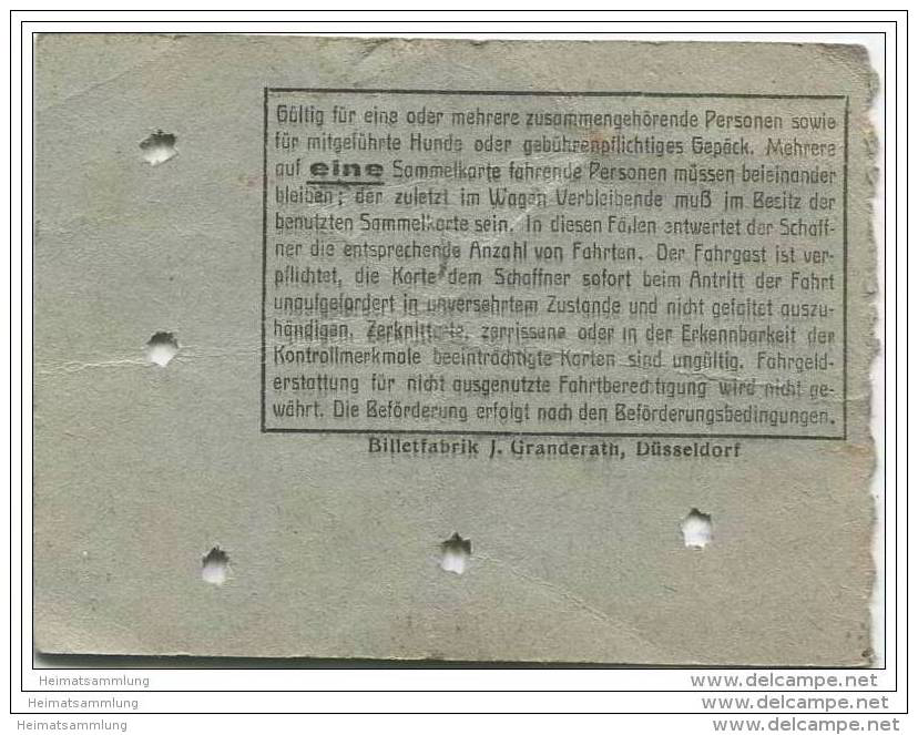 Fahrschein - Woltersdorf - Woltersdorfer Strassenbahn - Sammelkarte - Fahrkarte - Gültig Für 5 Fahrten - Fasanenstrasse - Europa