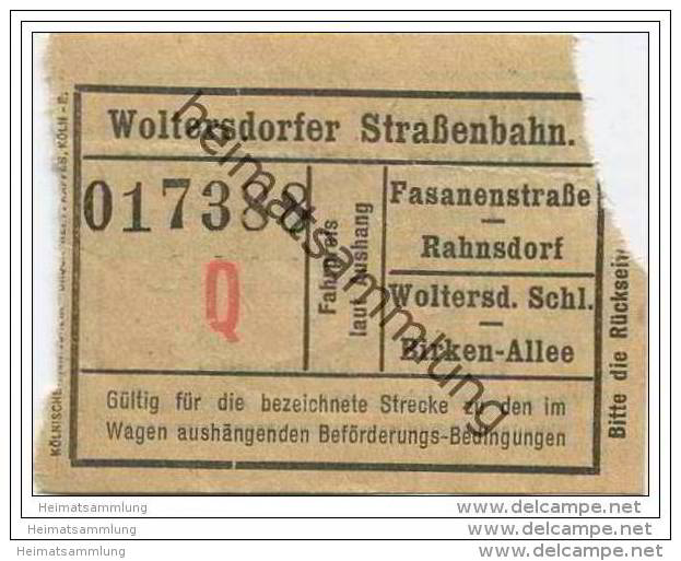 Fahrschein - Woltersdorf - Woltersdorfer Strassenbahn - Fahrschein - Europa