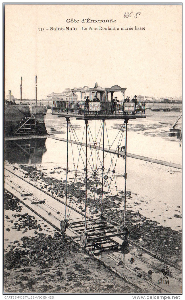 35 SAINT MALO - Vue Du Pont Roulant à Marée Basse - Saint Malo