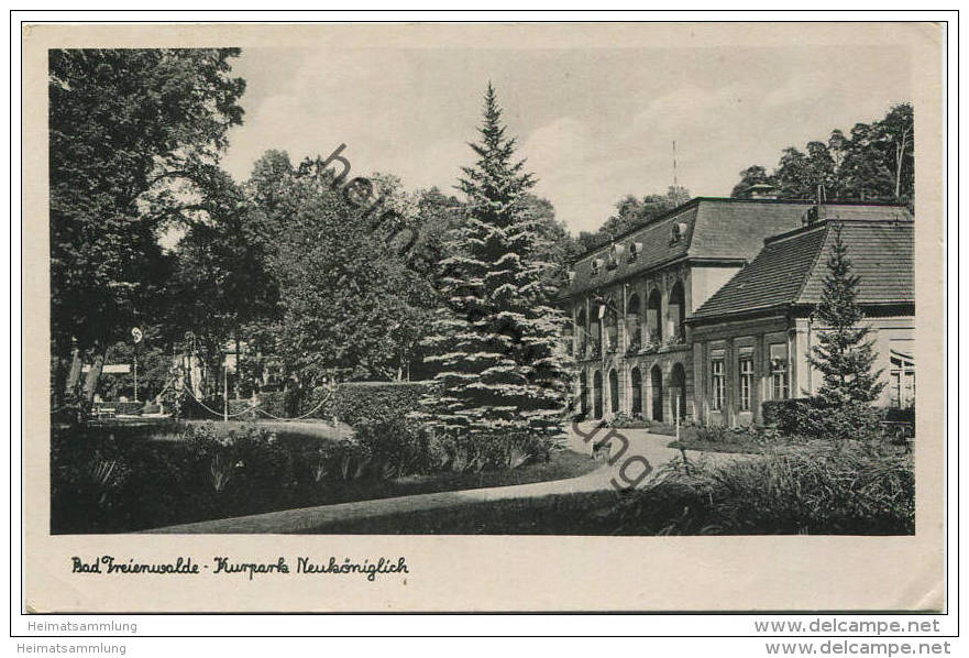 Bad Freienwalde - Kurpark Neuköniglich - Verlag Schöning &amp; Co. Lübeck - Rückseite Beschrieben 1944 - Bad Freienwalde