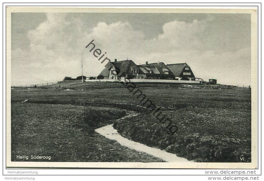 Hallig Süderoog - Verlag E. Rubin Lübeck Gel. 1951 - Halligen