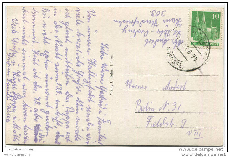 Hallig Süderoog - Verlag E. Rubin Lübeck Gel. 1951 - Halligen