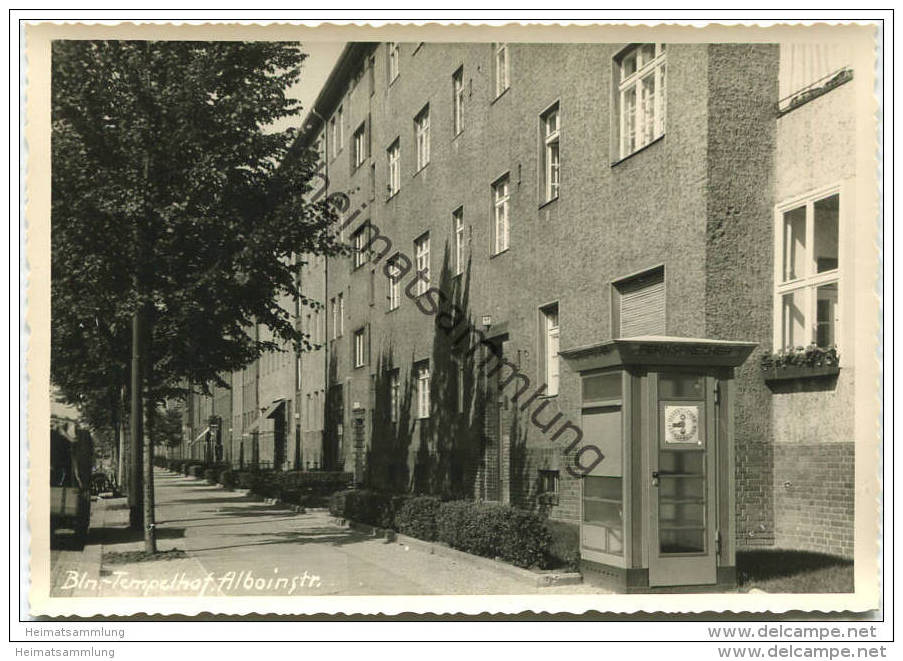 Berlin-Tempelhof - Alboinstrasse - Foto-AK Grossformat Handabzug - Verlag Bruno Schroeter 60er Jahre - Tempelhof