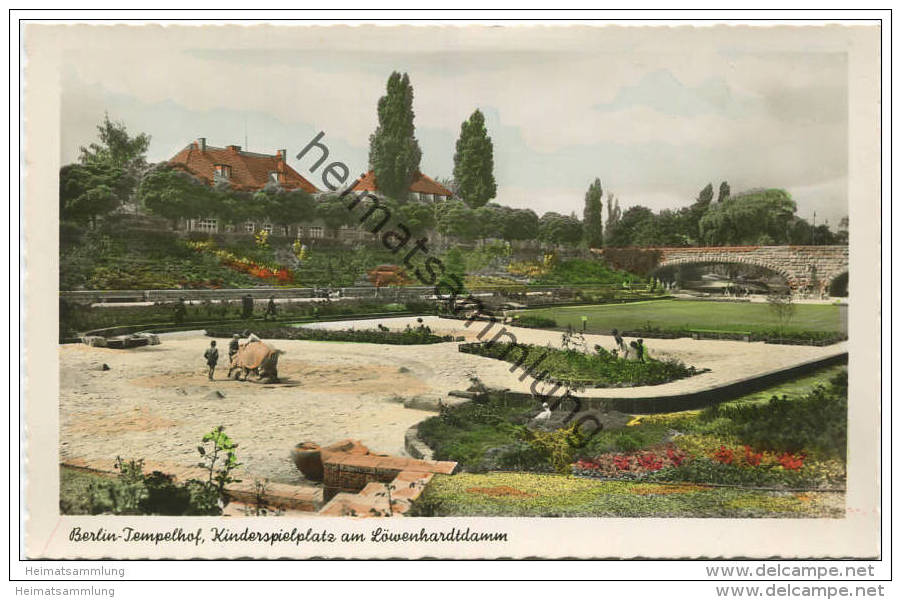 Berlin-Tempelhof - Kinderspielplatz Am Löwenhardtdamm - Foto-AK - Verlag Kunst Und Bild Berlin 50er Jahre - Tempelhof