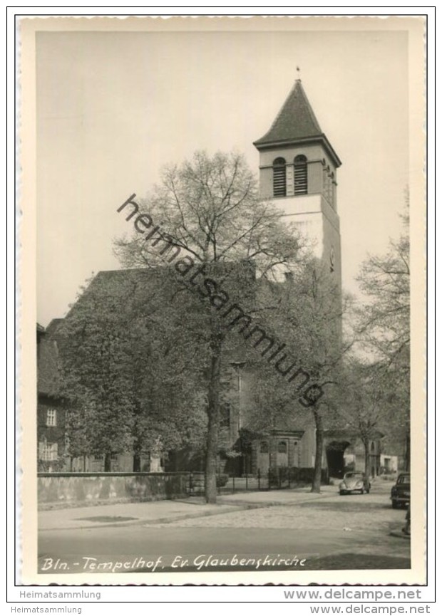 Berlin-Tempelhof - Evangelische Glaubenskirche - Foto-AK Grossformat - Verlag Bruno Schroeter Berlin 1963 - Tempelhof