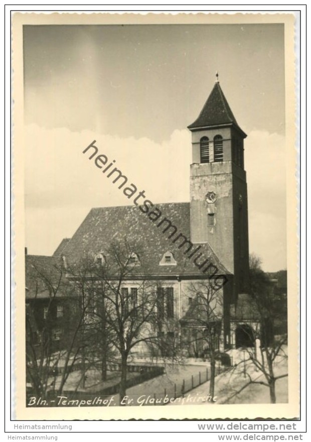 Berlin-Tempelhof - Evangelische Glaubenskirche - Foto-AK Grossformat - Verlag Bruno Schroeter Berlin 1963 - Tempelhof